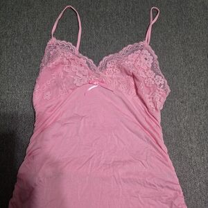 SHEIN Pink Floral Lace Tank Top